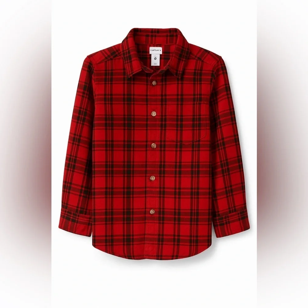 Carter’s Red & Black Plaid Flannel Shirt – Size 6